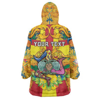 Personalized Italy Sicily Wearable Blanket Hoodie Gorgoneion Baroque Patterns - Wonder Print Shop