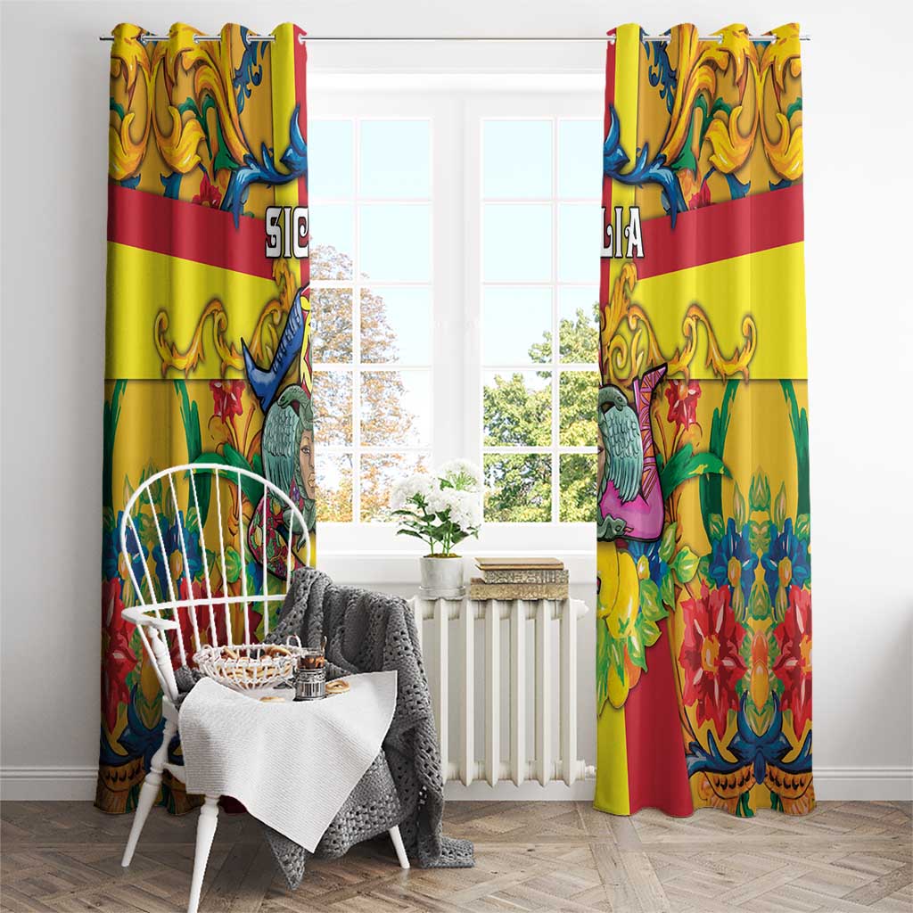 Italy Sicily Window Curtain Gorgoneion Baroque Patterns - Wonder Print Shop