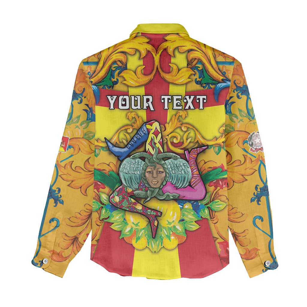 Personalized Italy Sicily Women Casual Shirt Gorgoneion Baroque Patterns - Wonder Print Shop