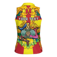 Personalized Italy Sicily Women Sleeveless Polo Shirt Gorgoneion Baroque Patterns - Wonder Print Shop