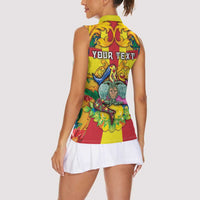 Personalized Italy Sicily Women Sleeveless Polo Shirt Gorgoneion Baroque Patterns - Wonder Print Shop