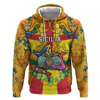 Personalized Italy Sicily Zip Hoodie Gorgoneion Baroque Patterns - Wonder Print Shop