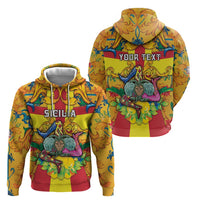 Personalized Italy Sicily Zip Hoodie Gorgoneion Baroque Patterns - Wonder Print Shop