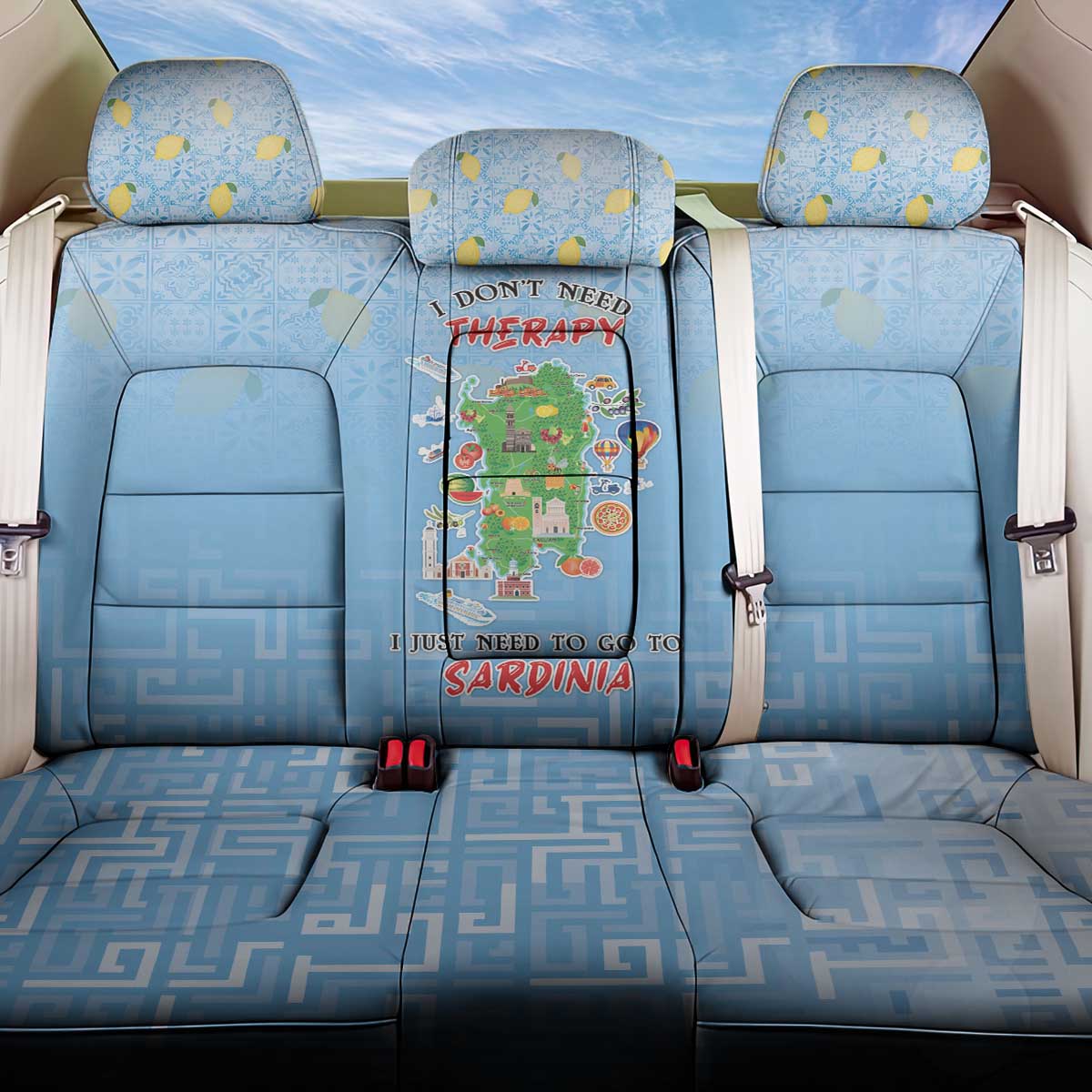 Italy Sardinia Back Car Seat Cover I Don't Need Therapy - Wonder Print Shop