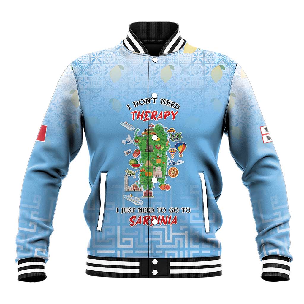 Personalized Italy Sardinia Baseball Jacket I Don't Need Therapy - Wonder Print Shop
