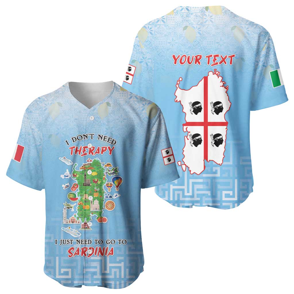 Personalized Italy Sardinia Baseball Jersey I Don't Need Therapy - Wonder Print Shop