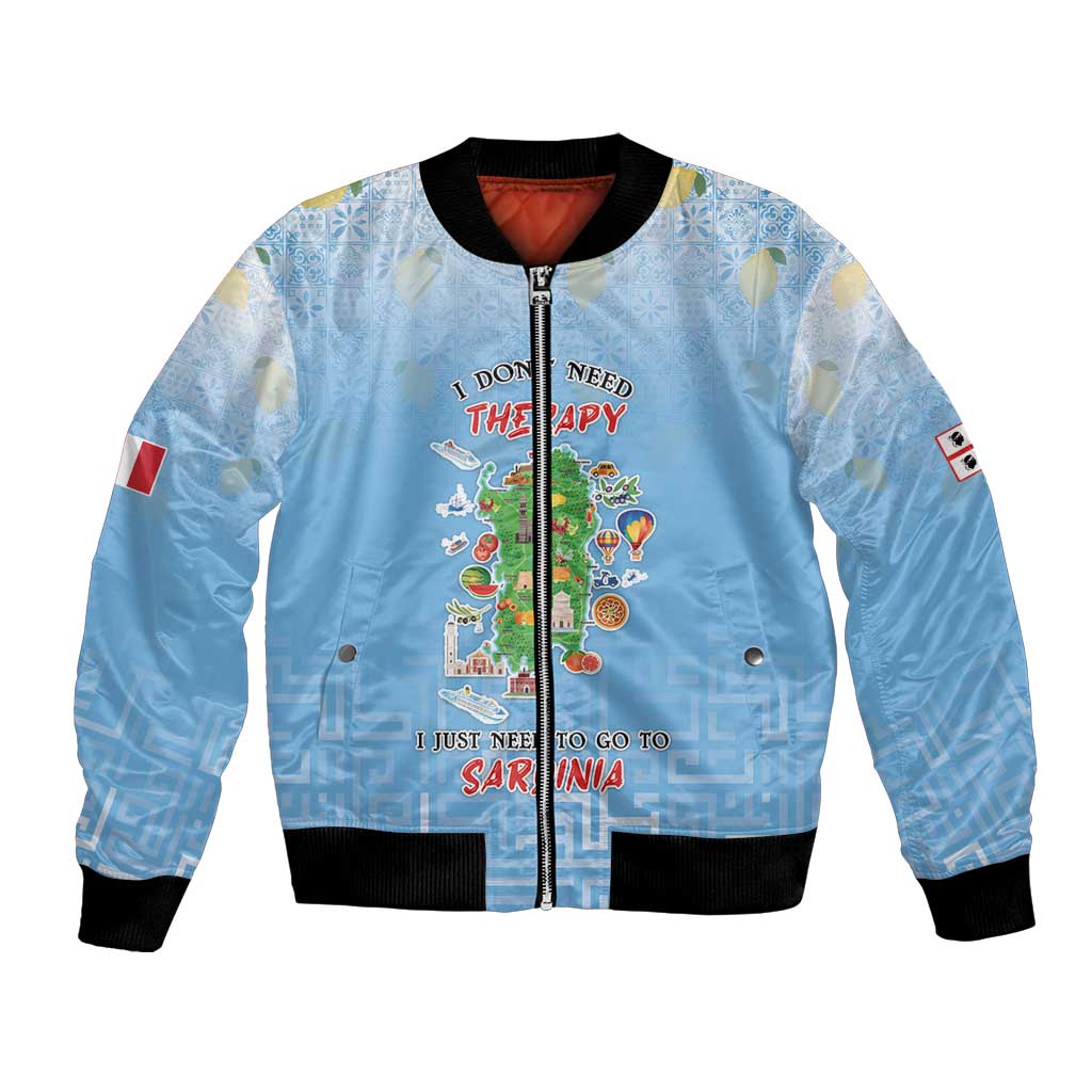 Personalized Italy Sardinia Bomber Jacket I Don't Need Therapy - Wonder Print Shop