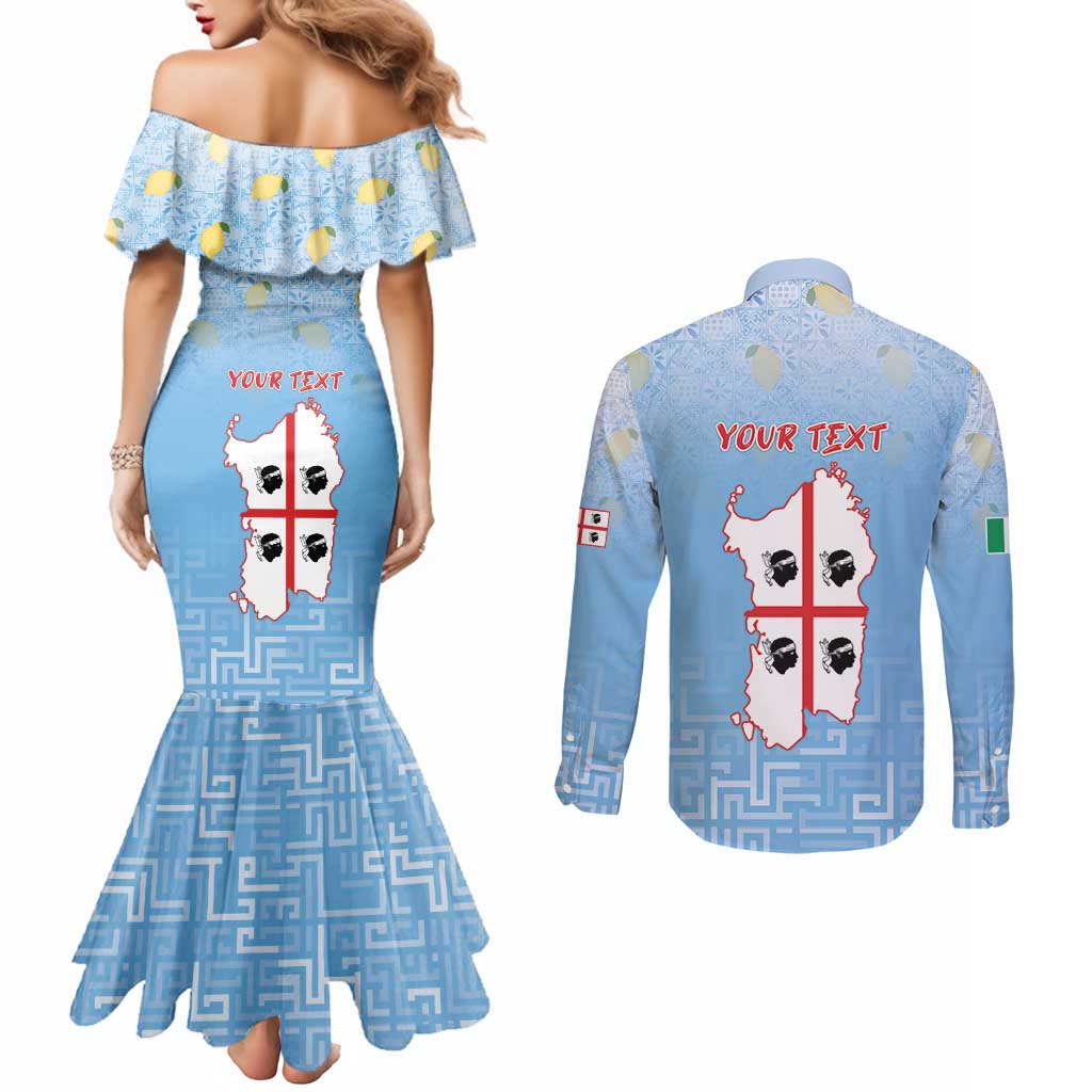 Personalized Italy Sardinia Couples Matching Mermaid Dress and Long Sleeve Button Shirt I Don't Need Therapy - Wonder Print Shop