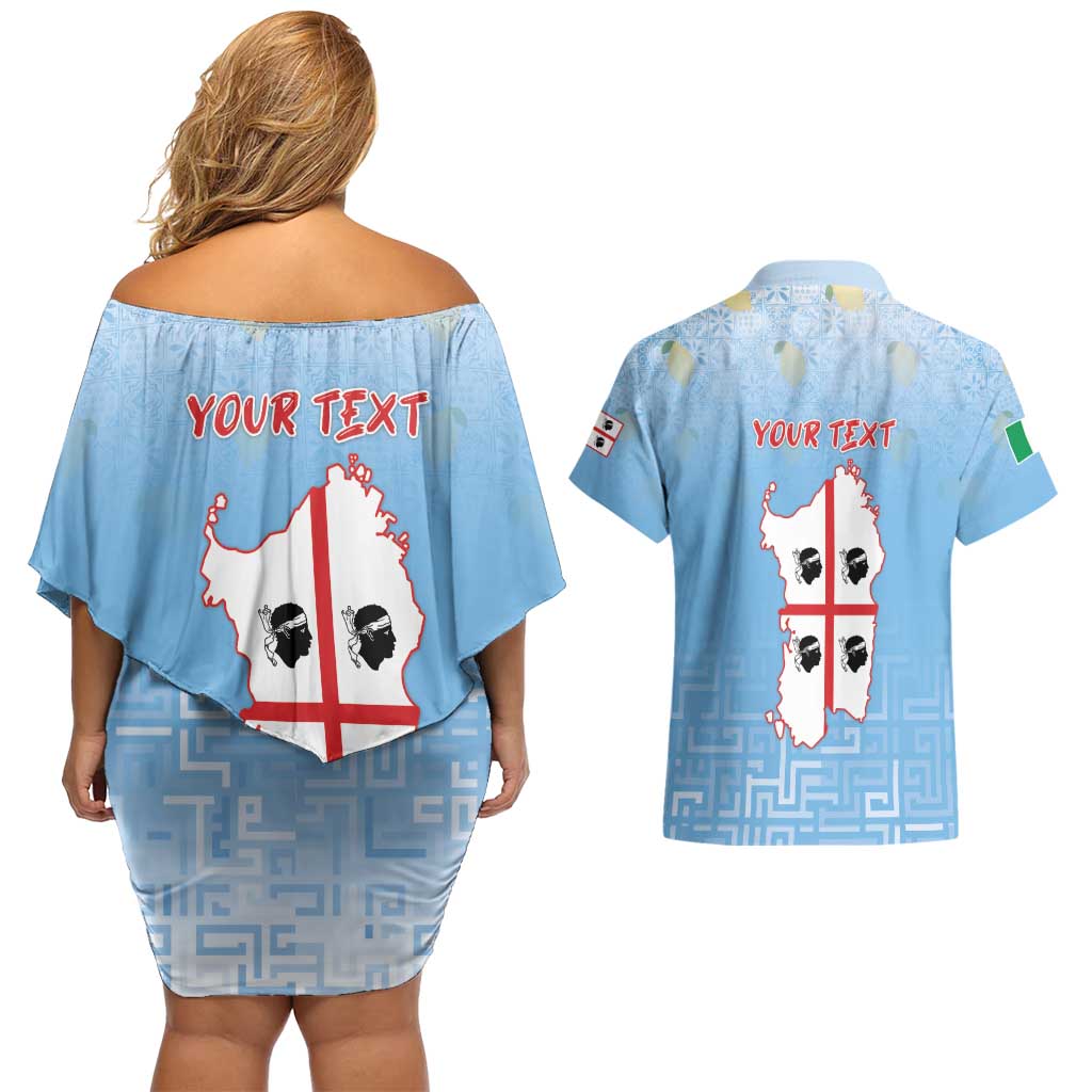 Personalized Italy Sardinia Couples Matching Off Shoulder Short Dress and Hawaiian Shirt I Don't Need Therapy - Wonder Print Shop