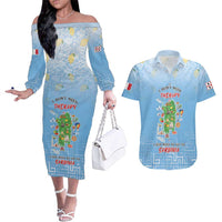 Personalized Italy Sardinia Couples Matching Off The Shoulder Long Sleeve Dress and Hawaiian Shirt I Don't Need Therapy - Wonder Print Shop