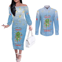 Personalized Italy Sardinia Couples Matching Off The Shoulder Long Sleeve Dress and Long Sleeve Button Shirt I Don't Need Therapy - Wonder Print Shop