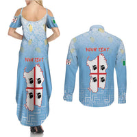 Personalized Italy Sardinia Couples Matching Summer Maxi Dress and Long Sleeve Button Shirt I Don't Need Therapy - Wonder Print Shop