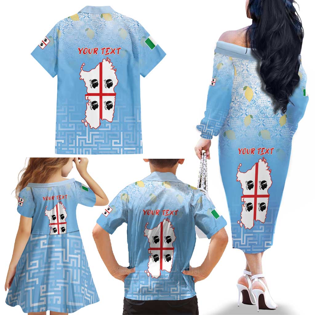 Personalized Italy Sardinia Family Matching Off The Shoulder Long Sleeve Dress and Hawaiian Shirt I Don't Need Therapy - Wonder Print Shop