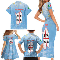 Personalized Italy Sardinia Family Matching Short Sleeve Bodycon Dress and Hawaiian Shirt I Don't Need Therapy - Wonder Print Shop