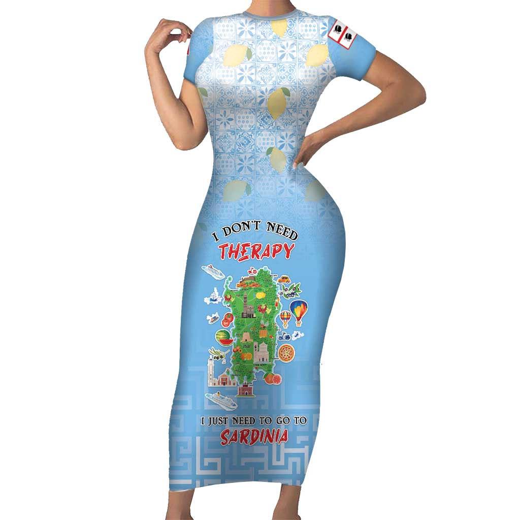 Personalized Italy Sardinia Family Matching Short Sleeve Bodycon Dress and Hawaiian Shirt I Don't Need Therapy - Wonder Print Shop
