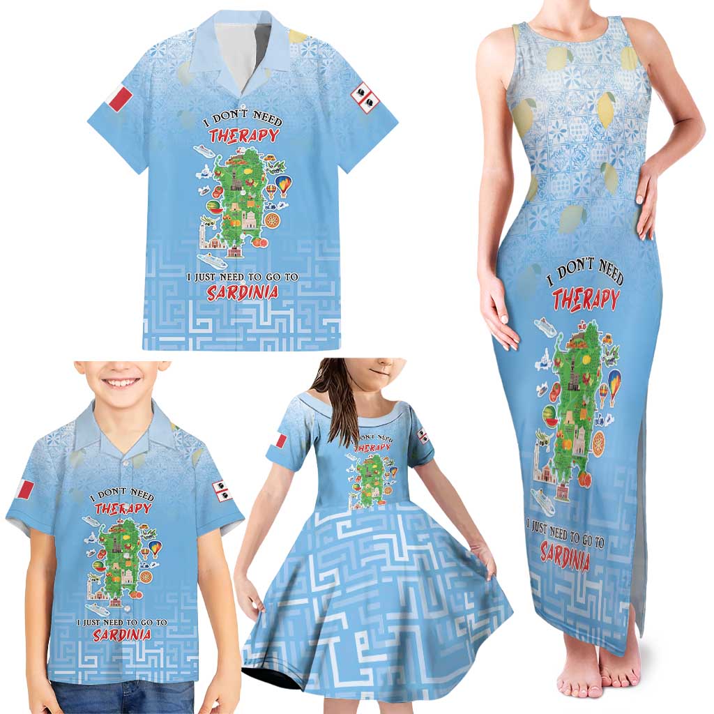 Personalized Italy Sardinia Family Matching Tank Maxi Dress and Hawaiian Shirt I Don't Need Therapy - Wonder Print Shop