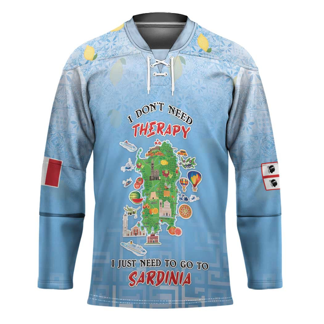 Personalized Italy Sardinia Hockey Jersey I Don't Need Therapy - Wonder Print Shop
