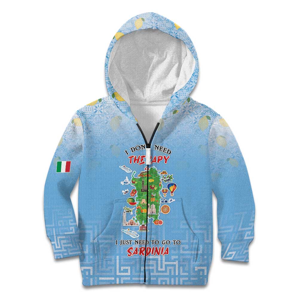 Personalized Italy Sardinia Kid Hoodie I Don't Need Therapy - Wonder Print Shop