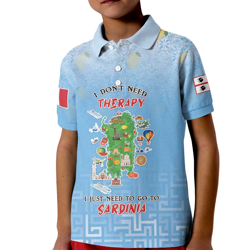 Personalized Italy Sardinia Kid Polo Shirt I Don't Need Therapy - Wonder Print Shop