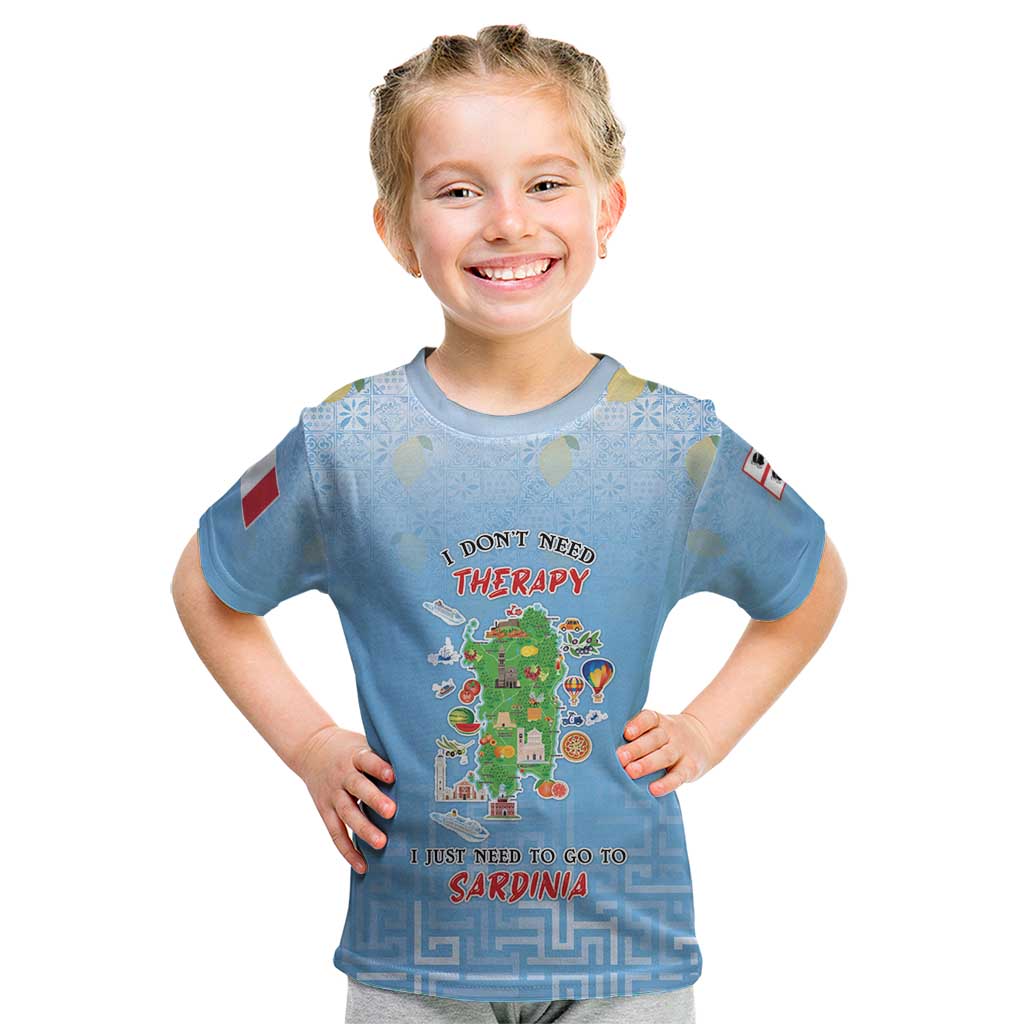 Personalized Italy Sardinia Kid T Shirt I Don't Need Therapy - Wonder Print Shop