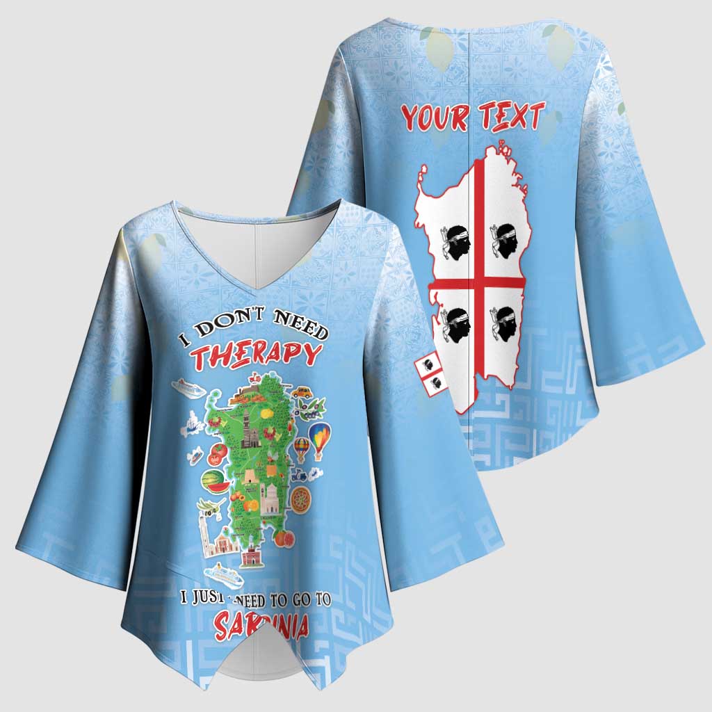 Personalized Italy Sardinia Kimono Sleeve Blouse I Don't Need Therapy - Wonder Print Shop
