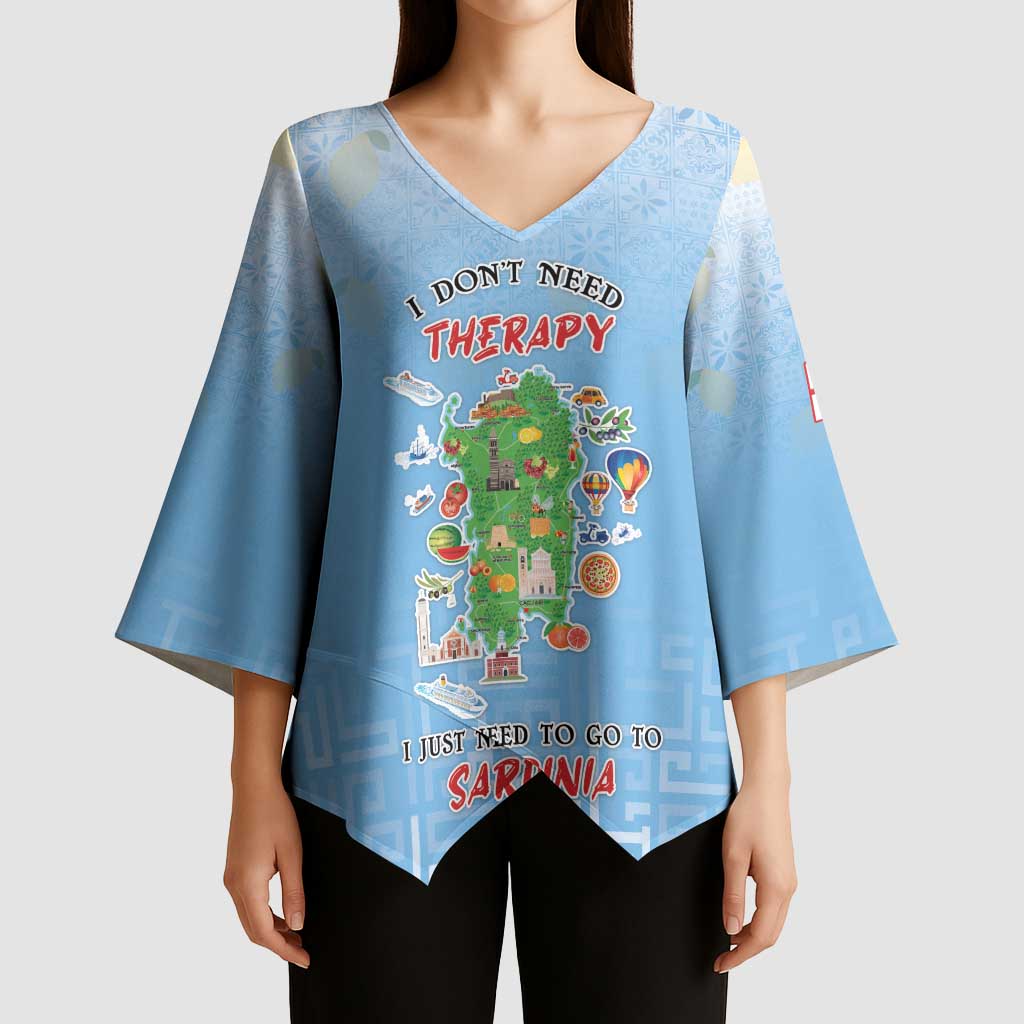 Personalized Italy Sardinia Kimono Sleeve Blouse I Don't Need Therapy - Wonder Print Shop