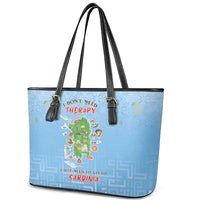 Italy Sardinia Leather Tote Bag I Don't Need Therapy - Wonder Print Shop