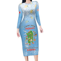 Personalized Italy Sardinia Long Sleeve Bodycon Dress I Don't Need Therapy - Wonder Print Shop