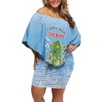 Personalized Italy Sardinia Off Shoulder Short Dress I Don't Need Therapy - Wonder Print Shop