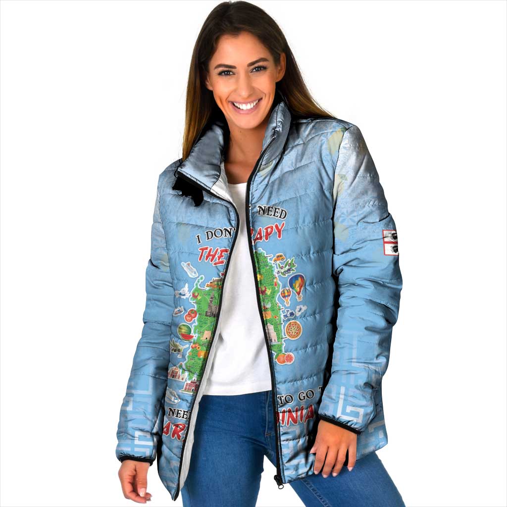 Personalized Italy Sardinia Padded Jacket I Don't Need Therapy - Wonder Print Shop
