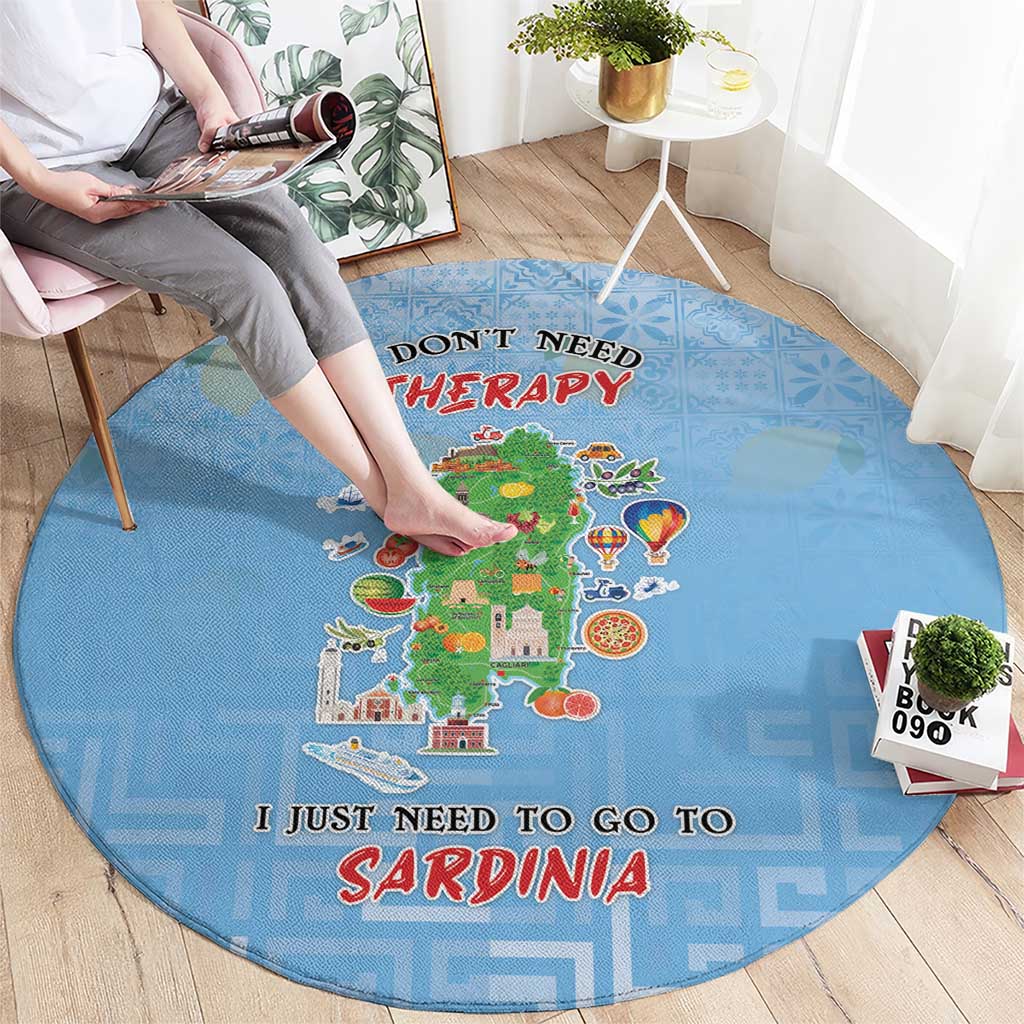 Italy Sardinia Round Carpet I Don't Need Therapy - Wonder Print Shop