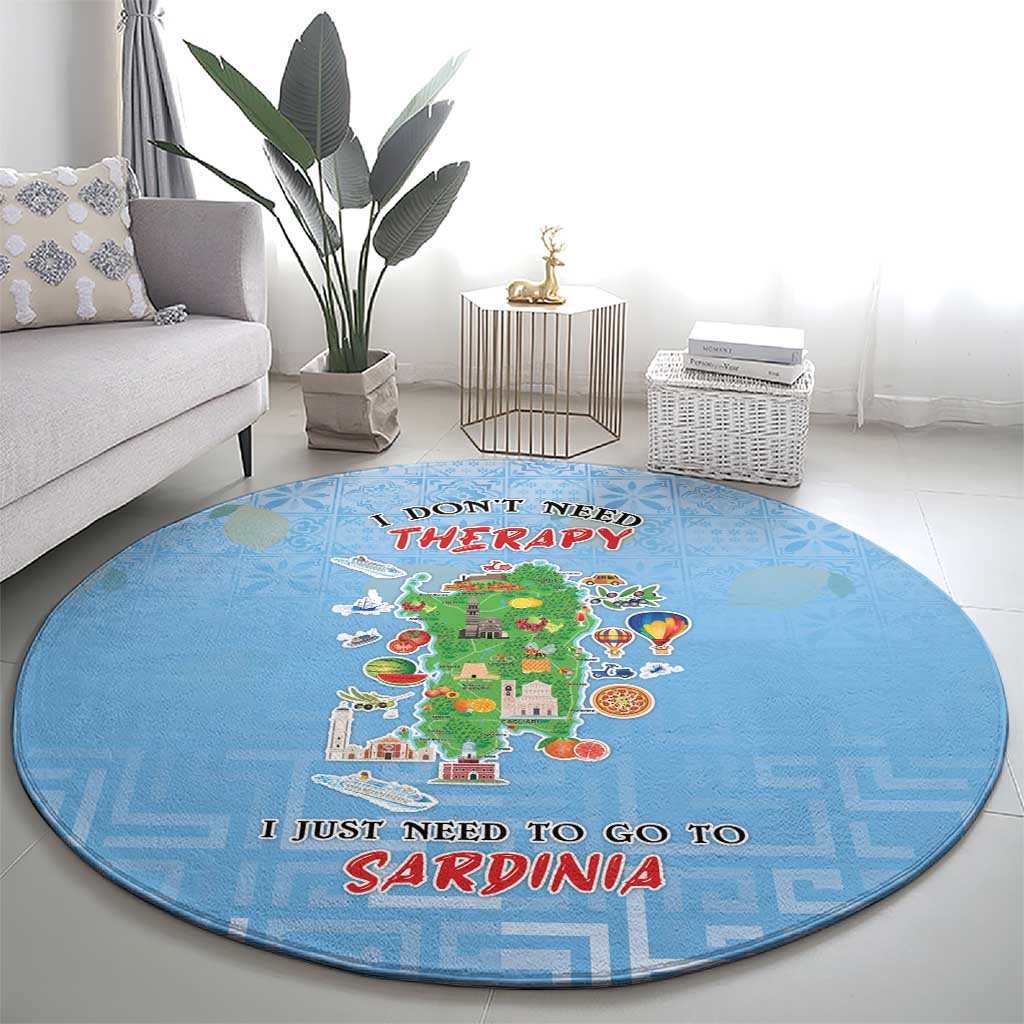 Italy Sardinia Round Carpet I Don't Need Therapy - Wonder Print Shop