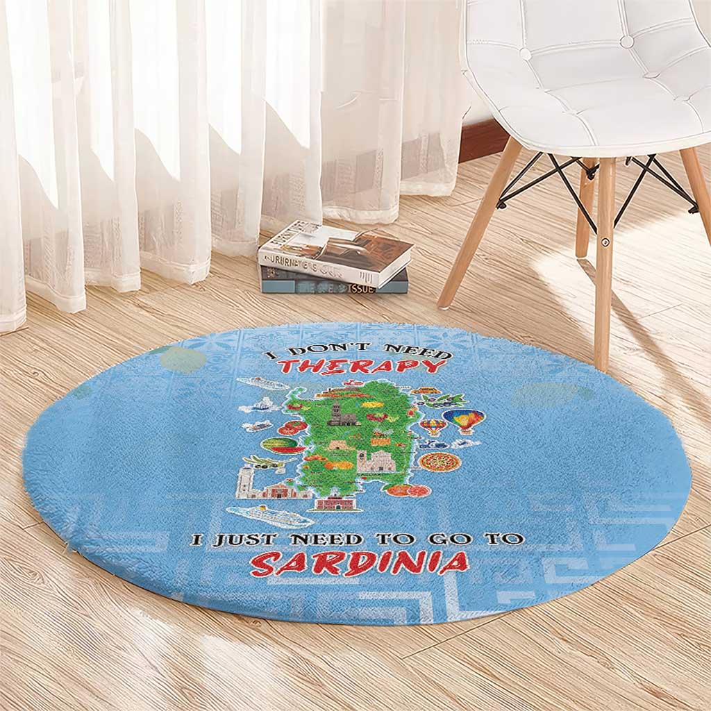Italy Sardinia Round Carpet I Don't Need Therapy - Wonder Print Shop