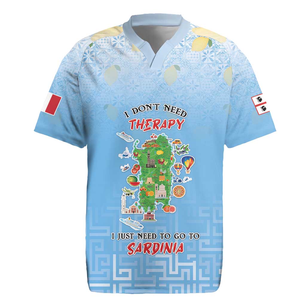 Personalized Italy Sardinia Rugby Jersey I Don't Need Therapy - Wonder Print Shop