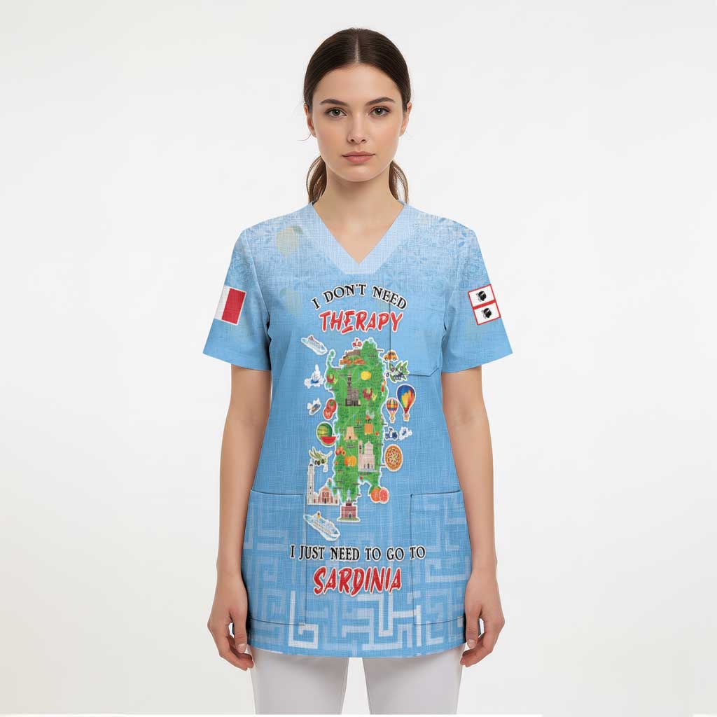 Personalized Italy Sardinia Scrub Top I Don't Need Therapy - Wonder Print Shop