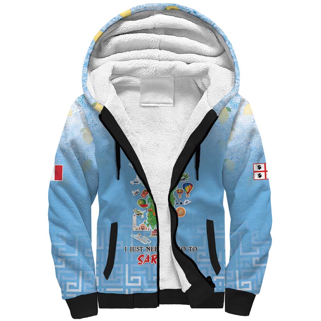 Personalized Italy Sardinia Sherpa Hoodie I Don't Need Therapy - Wonder Print Shop