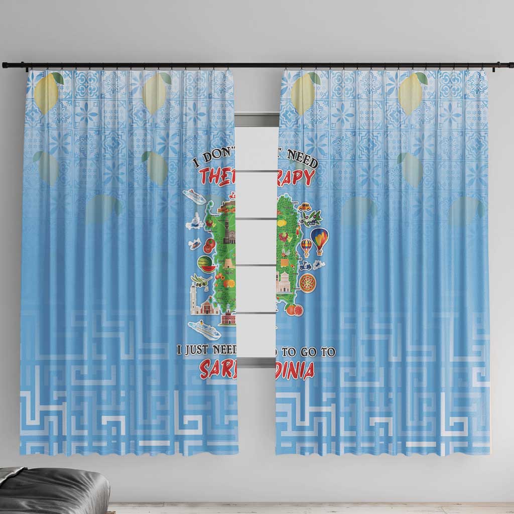 Italy Sardinia Window Curtain I Don't Need Therapy - Wonder Print Shop