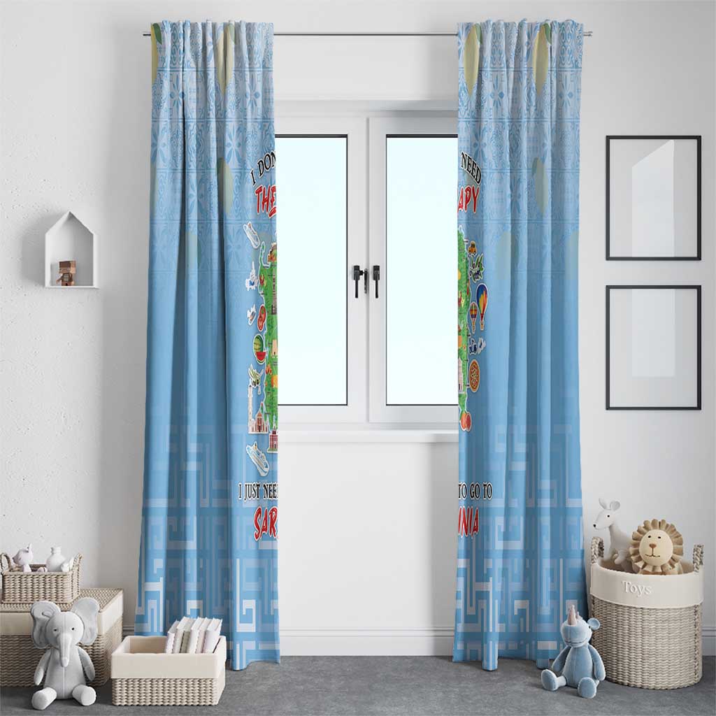 Italy Sardinia Window Curtain I Don't Need Therapy - Wonder Print Shop