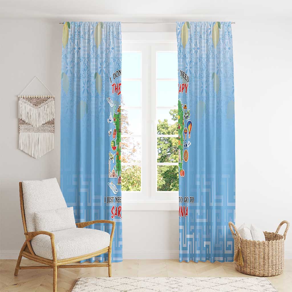 Italy Sardinia Window Curtain I Don't Need Therapy - Wonder Print Shop