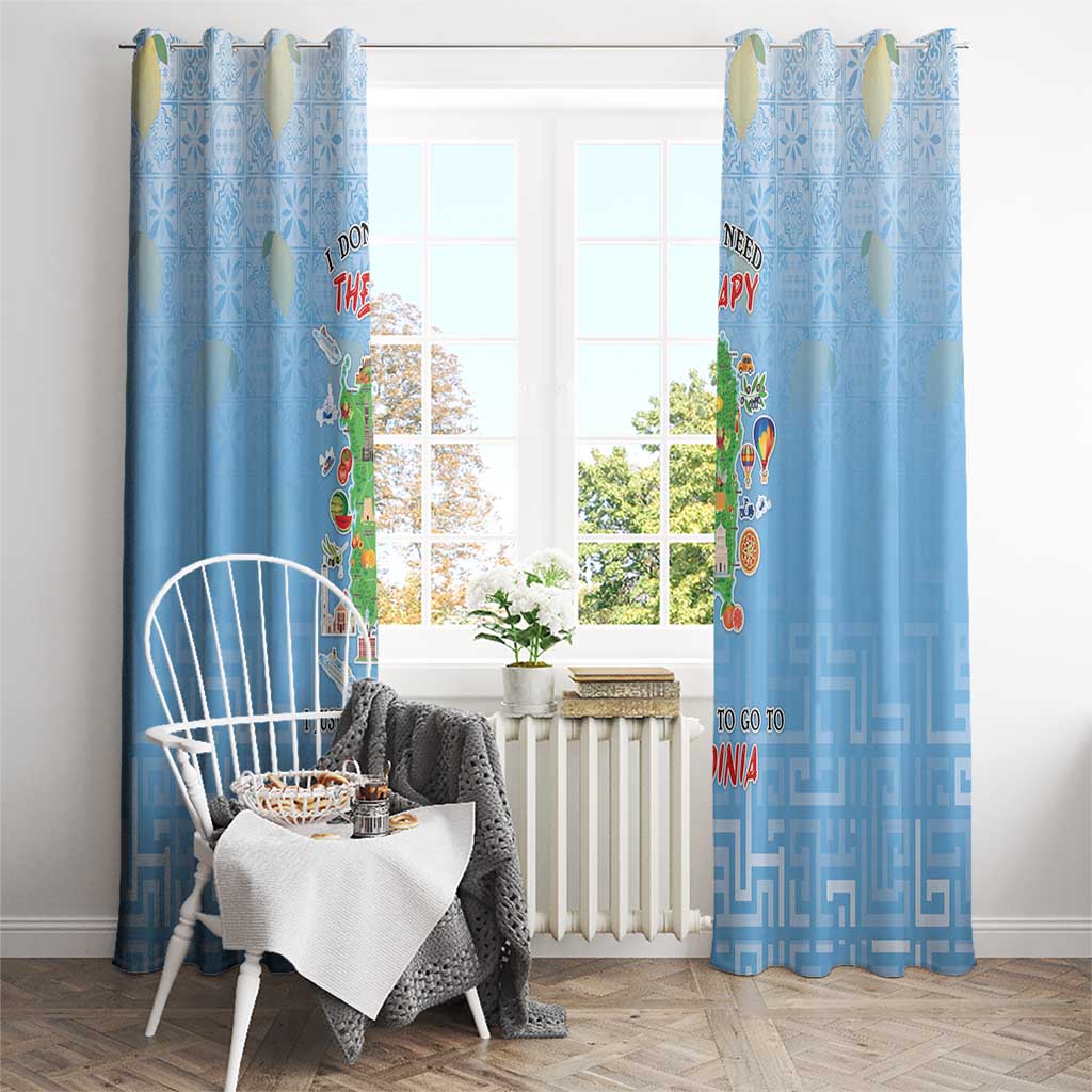 Italy Sardinia Window Curtain I Don't Need Therapy - Wonder Print Shop