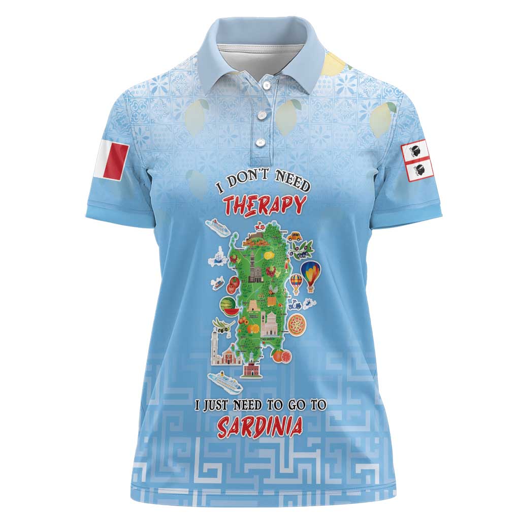 Personalized Italy Sardinia Women Polo Shirt I Don't Need Therapy - Wonder Print Shop