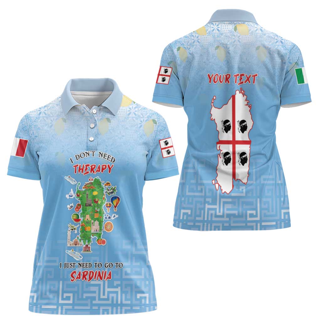 Personalized Italy Sardinia Women Polo Shirt I Don't Need Therapy - Wonder Print Shop
