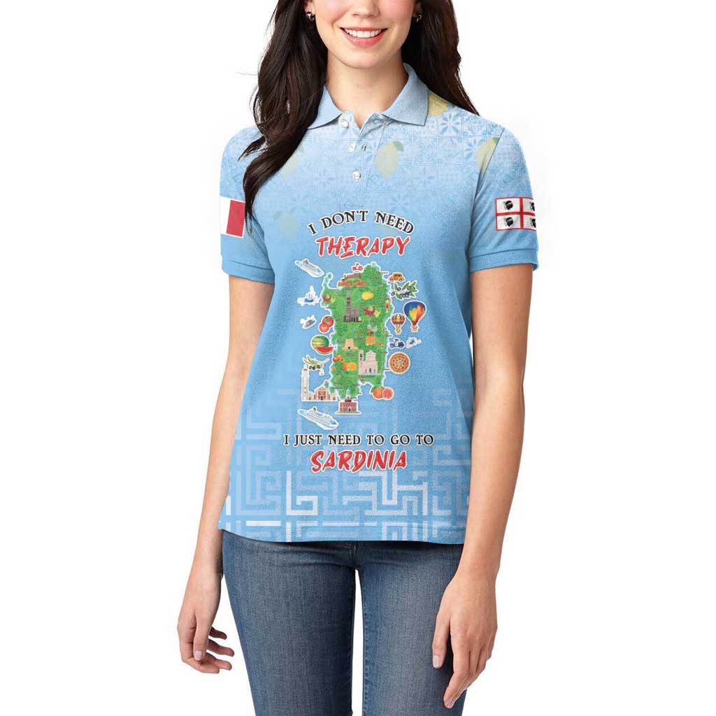 Personalized Italy Sardinia Women Polo Shirt I Don't Need Therapy - Wonder Print Shop
