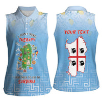 Personalized Italy Sardinia Women Sleeveless Polo Shirt I Don't Need Therapy - Wonder Print Shop