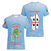 Personalized Italy Sardinia Women V-Neck T-Shirt I Don't Need Therapy - Wonder Print Shop