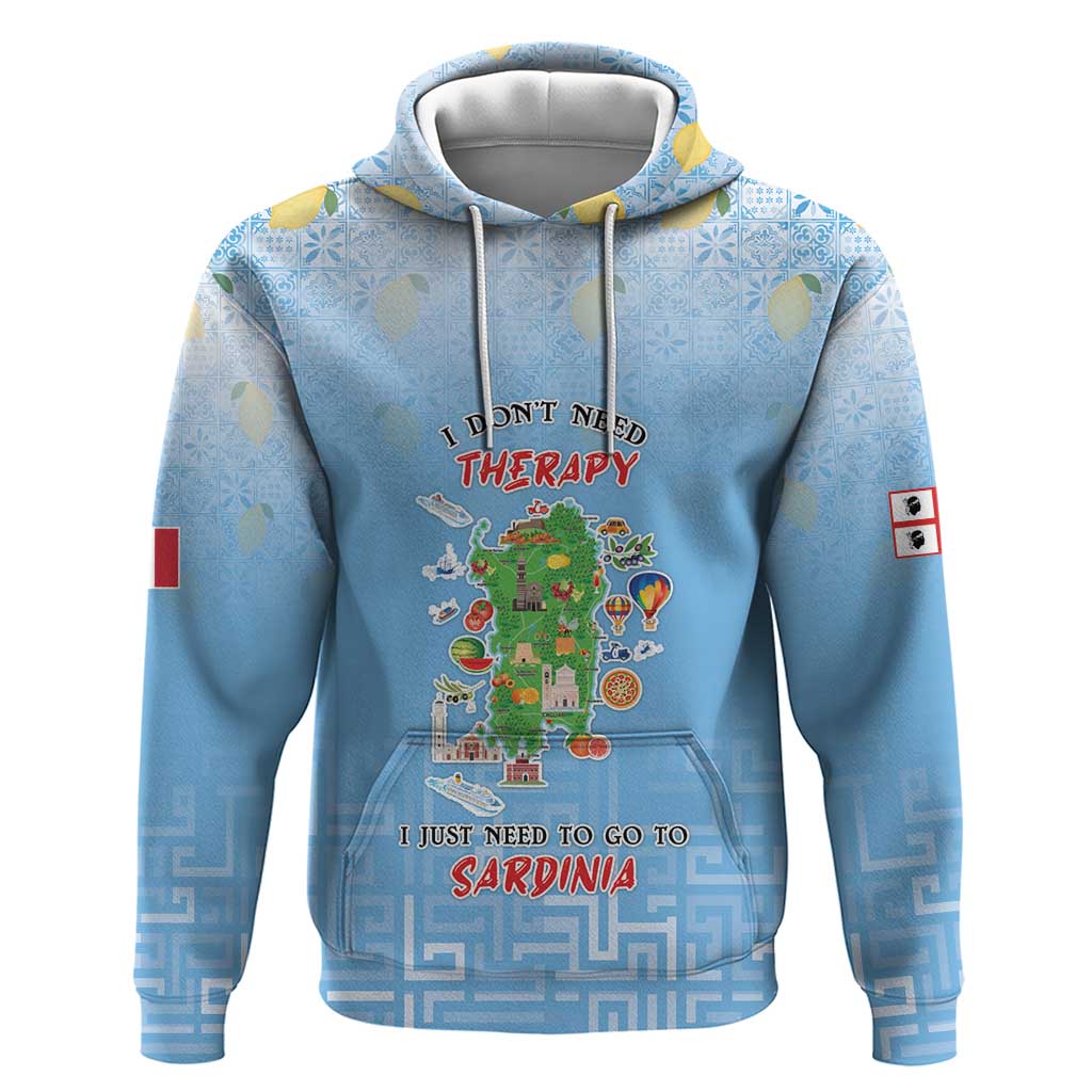 Personalized Italy Sardinia Zip Hoodie I Don't Need Therapy - Wonder Print Shop