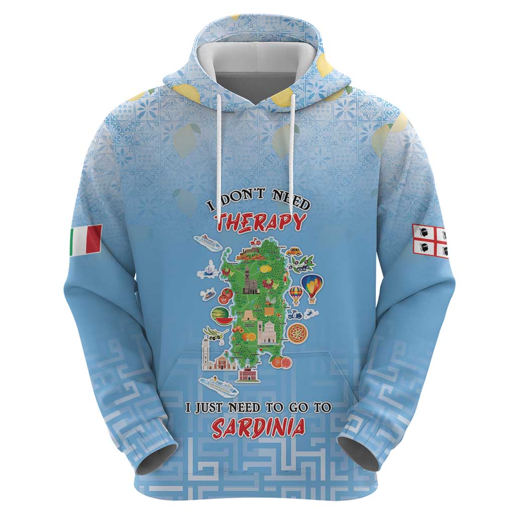 Personalized Italy Sardinia Zip Hoodie I Don't Need Therapy - Wonder Print Shop