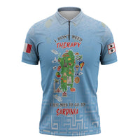 Personalized Italy Sardinia Zipper Polo Shirt I Don't Need Therapy - Wonder Print Shop