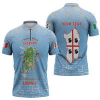 Personalized Italy Sardinia Zipper Polo Shirt I Don't Need Therapy - Wonder Print Shop