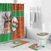 Niger Bathroom Set Dama Gazelle Waving Flag Funny Style